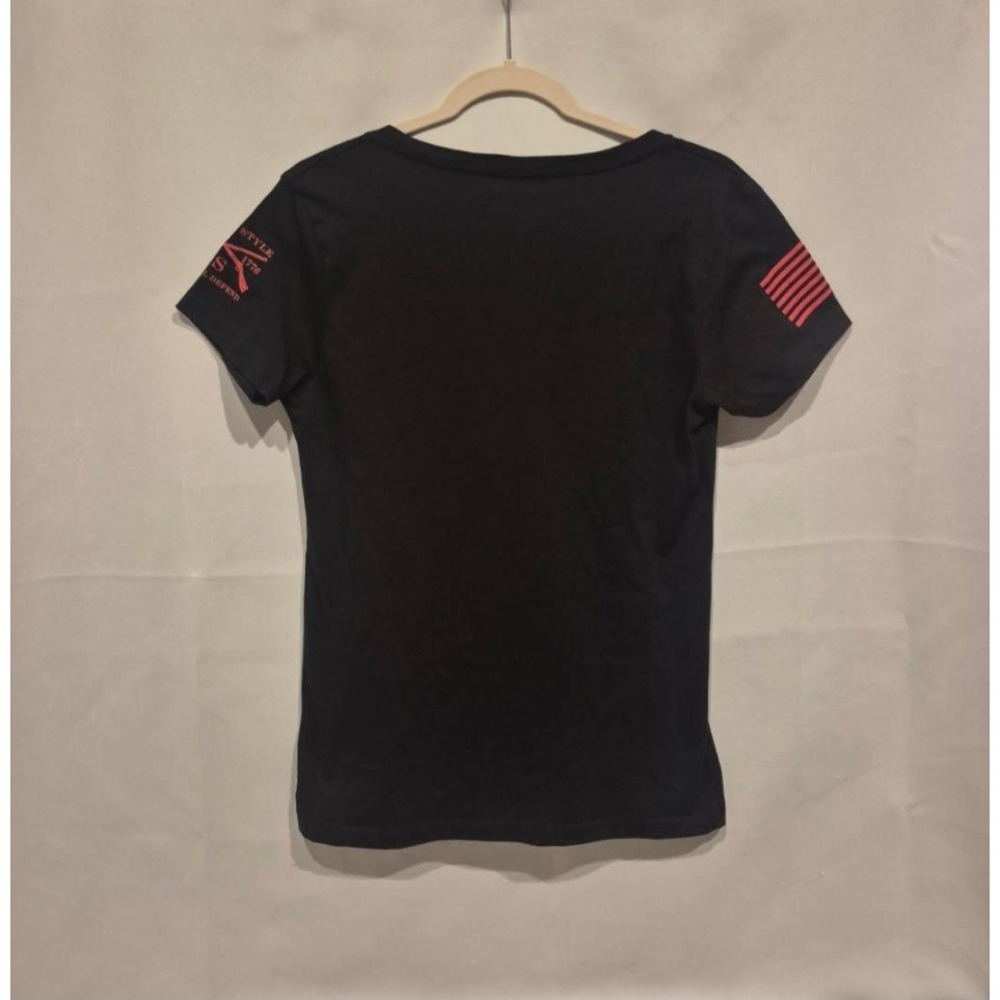 Grunt Style Womens Black "Naughty & Nice" V-Neck Short Sleeve T-Shirt Size Large - Picture 4 of 8